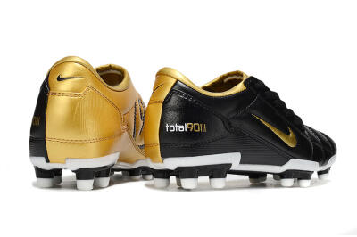 Nike Total 90 III FG Firm Ground Soccer Cleats - Black/Gold/White