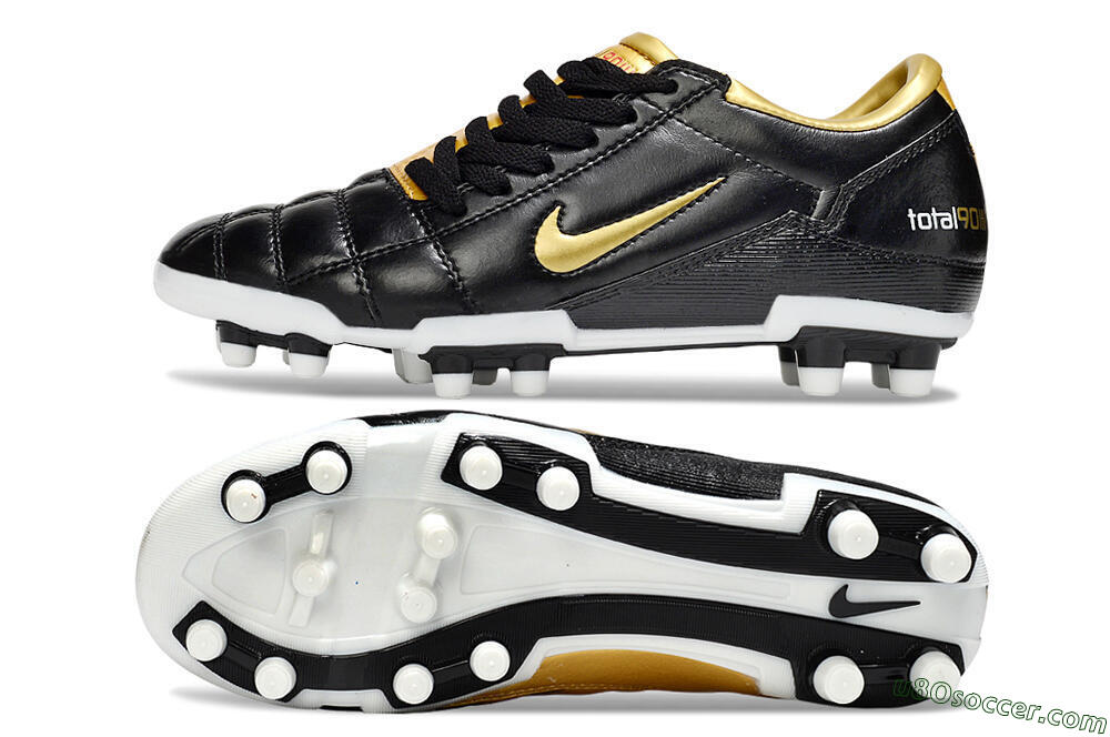 Nike Total 90 III FG Firm Ground Soccer Cleats - Black/Gold/White 0