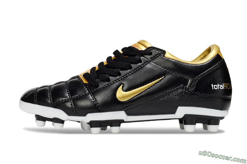 Nike Total 90 III FG Firm Ground Soccer Cleats - Black/Gold/White 2