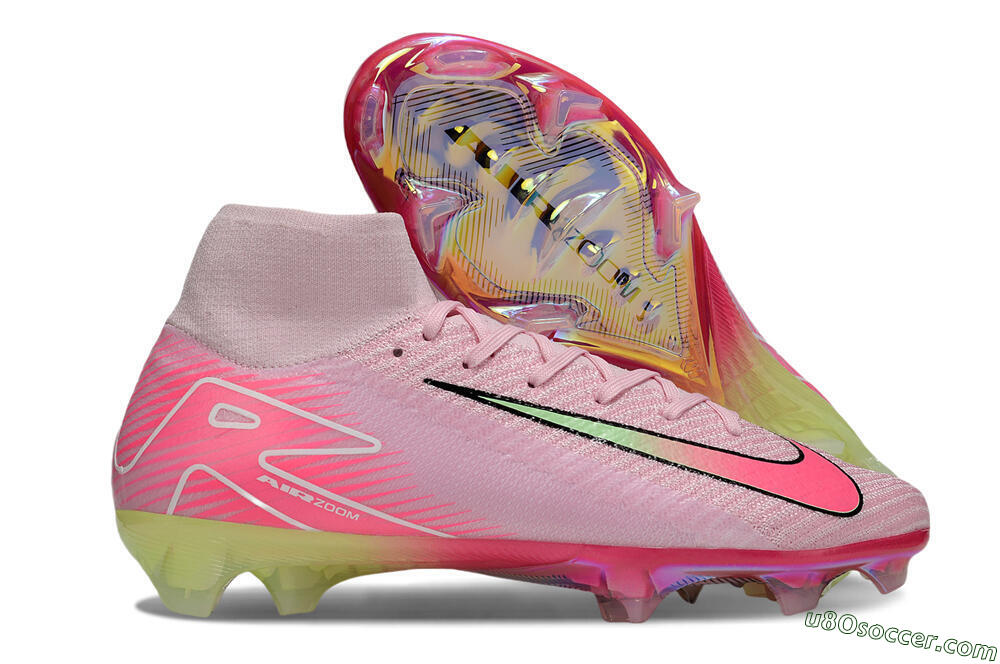 Nike Air Zoom Mercurial Superfly 10 Elite FG Firm Ground Soccer Cleats - Pink/Black/Yellow 1