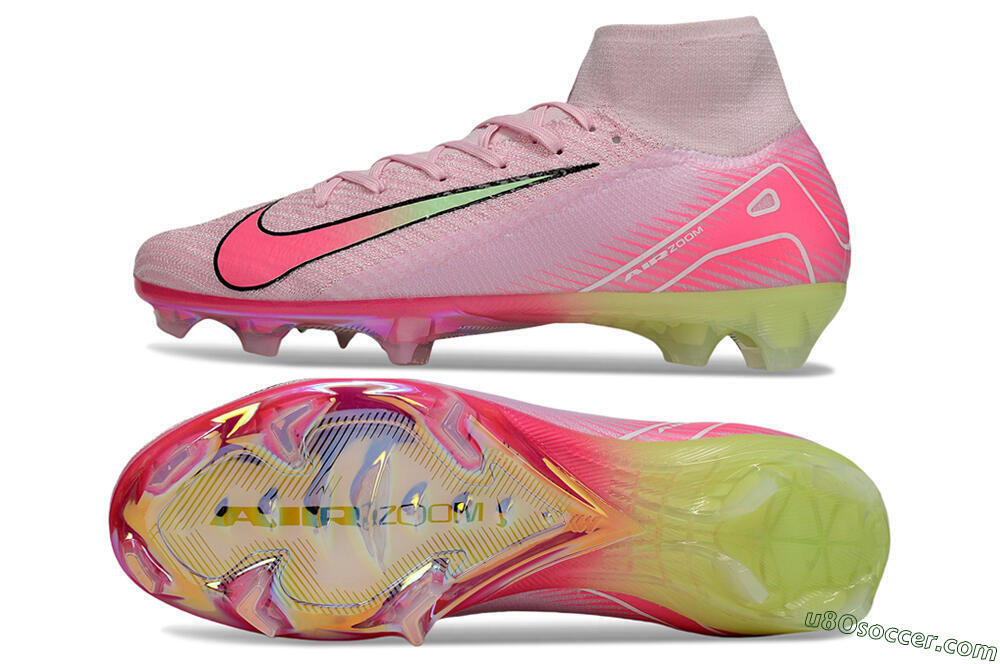 Nike Air Zoom Mercurial Superfly 10 Elite FG Firm Ground Soccer Cleats - Pink/Black/Yellow 0