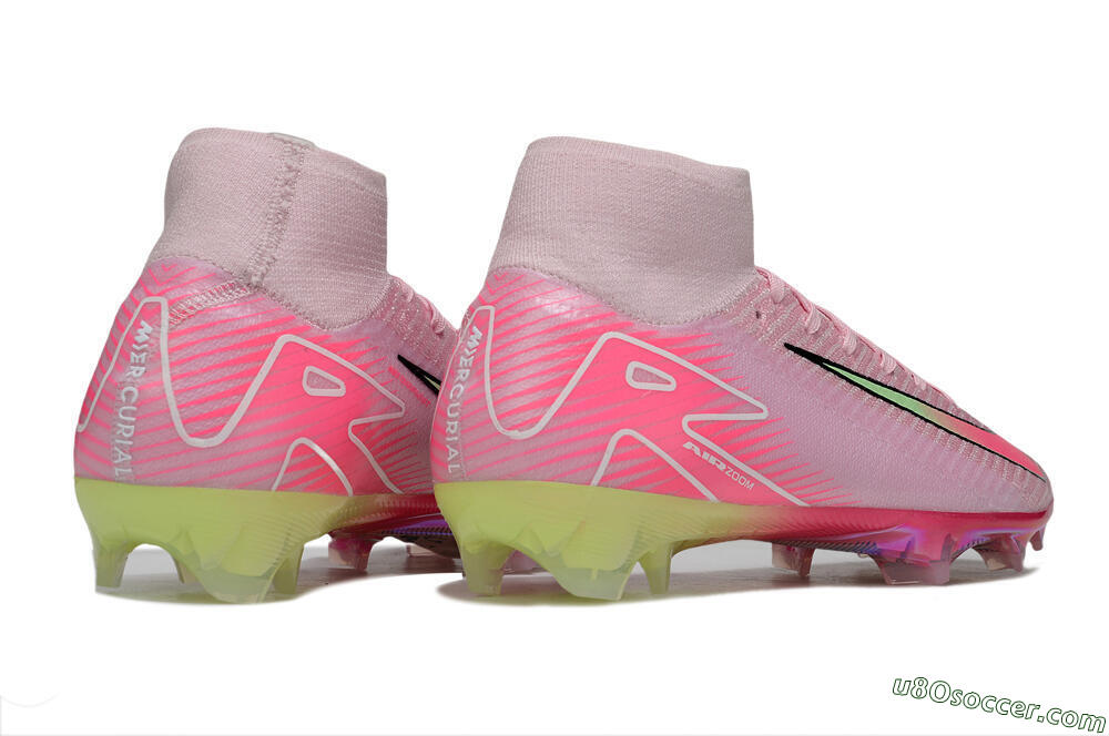 Nike Air Zoom Mercurial Superfly 10 Elite FG Firm Ground Soccer Cleats - Pink/Black/Yellow 6