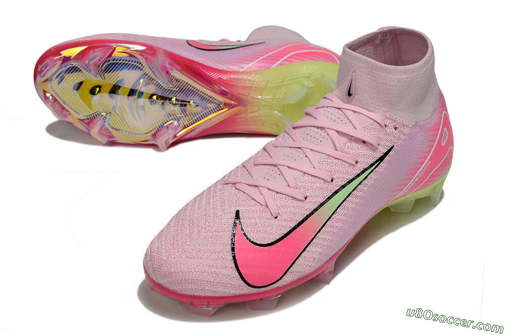 Nike Air Zoom Mercurial Superfly 10 Elite FG Firm Ground Soccer Cleats - Pink/Black/Yellow 3