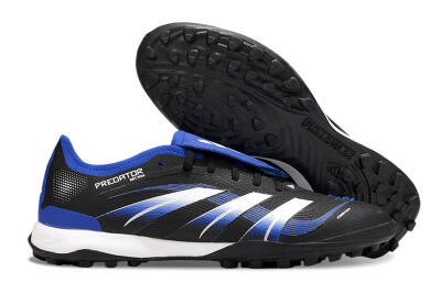 Adidas Predator 25 Elite Foldover Tongue TF Artificial Turf Soccer Shoes - Black/Blue/White