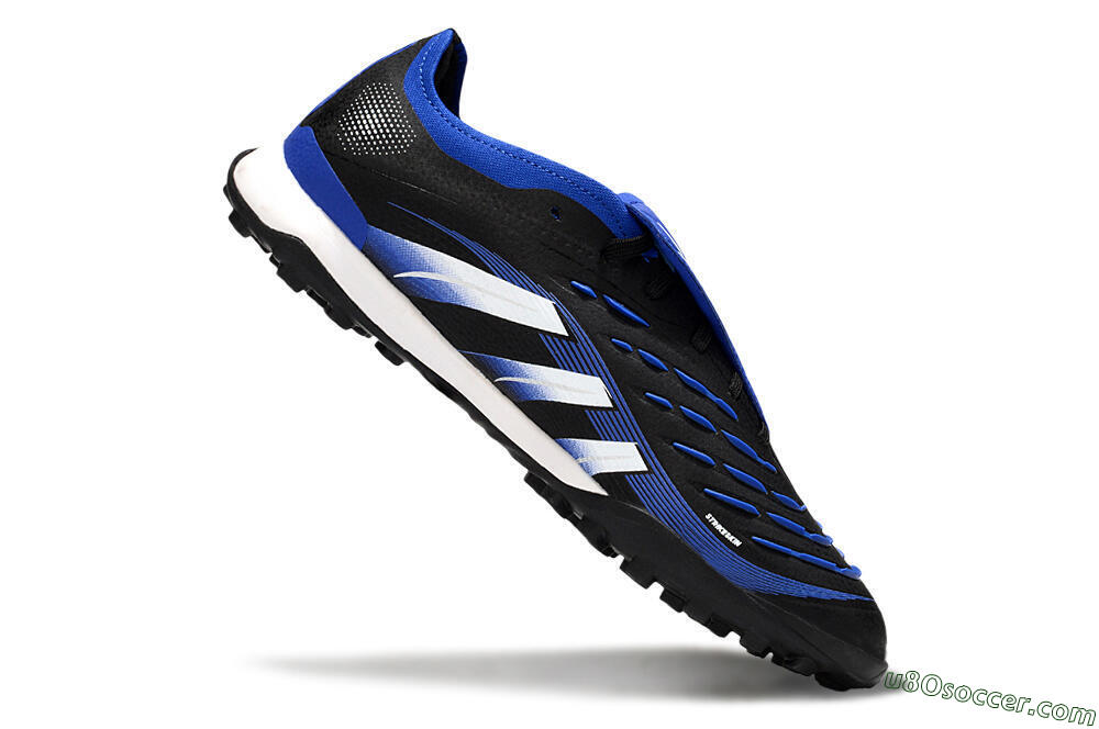 Adidas Predator 25 Elite Foldover Tongue TF Artificial Turf Soccer Shoes - Black/Blue/White 4