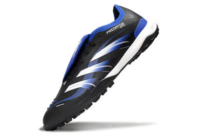 Adidas Predator 25 Elite Foldover Tongue TF Artificial Turf Soccer Shoes - Black/Blue/White