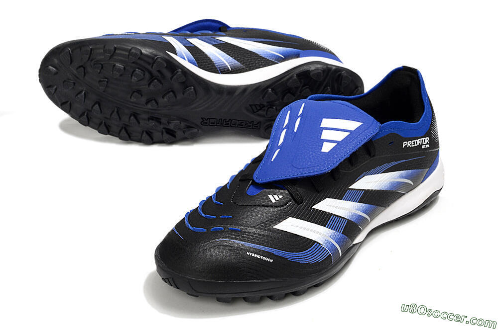 Adidas Predator 25 Elite Foldover Tongue TF Artificial Turf Soccer Shoes - Black/Blue/White 3