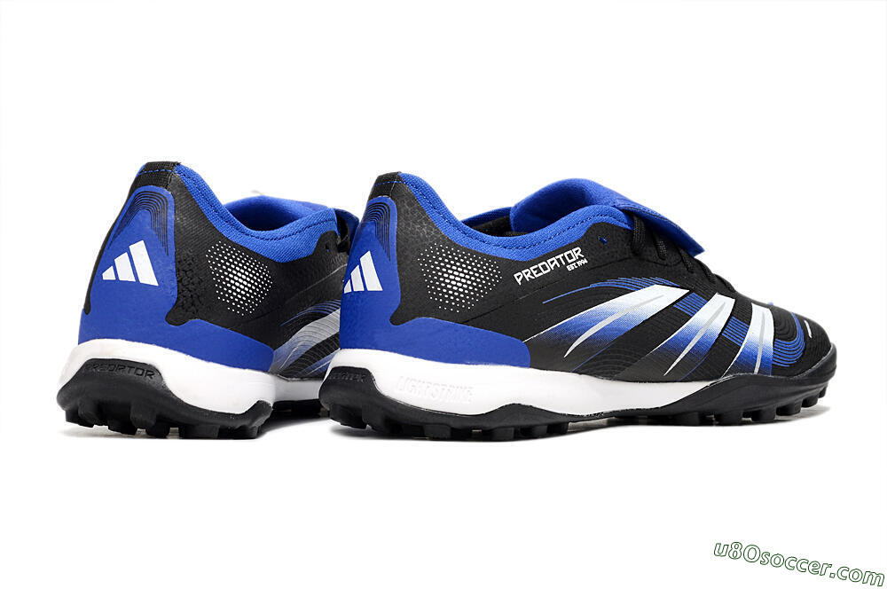 Adidas Predator 25 Elite Foldover Tongue TF Artificial Turf Soccer Shoes - Black/Blue/White 6