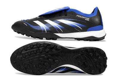 Adidas Predator 25 Elite Foldover Tongue TF Artificial Turf Soccer Shoes - Black/Blue/White