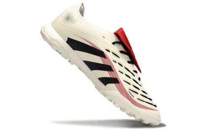 Adidas Predator 25 Elite Foldover Tongue TF Artificial Turf Soccer Shoes - Beige/Black/Red