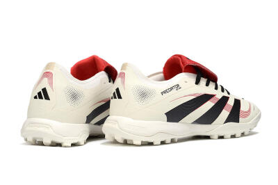 Adidas Predator 25 Elite Foldover Tongue TF Artificial Turf Soccer Shoes - Beige/Black/Red