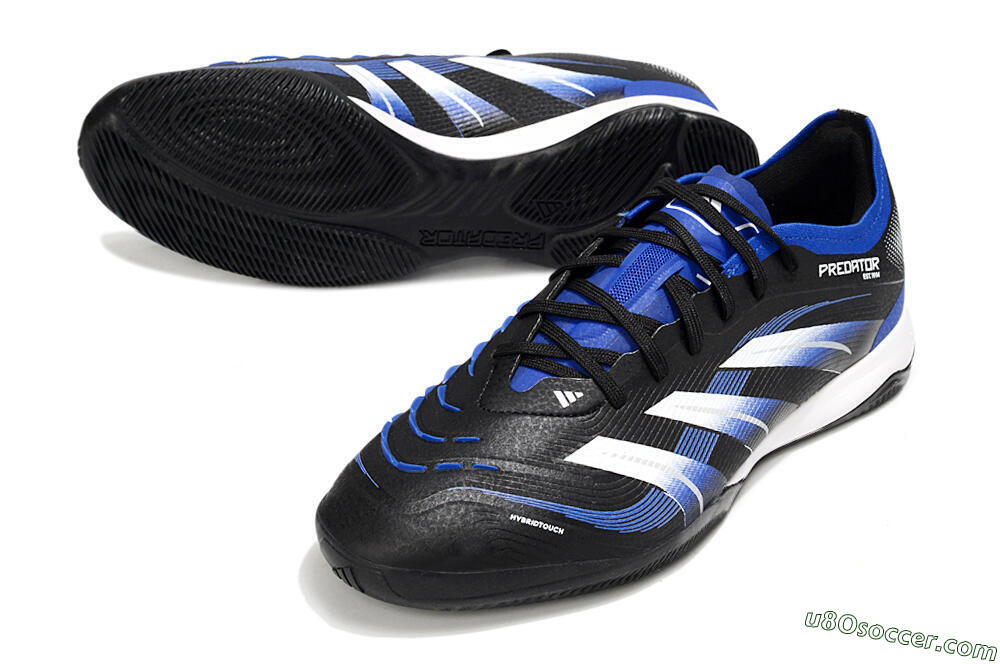 Adidas Predator 25 Elite IC Indoor & Futsal Soccer Shoes - Black/Blue/White 3