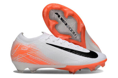 Nike Air Zoom Mercurial Vapor 16 Elite FG Firm Ground Soccer Cleats - White/Black/Orange