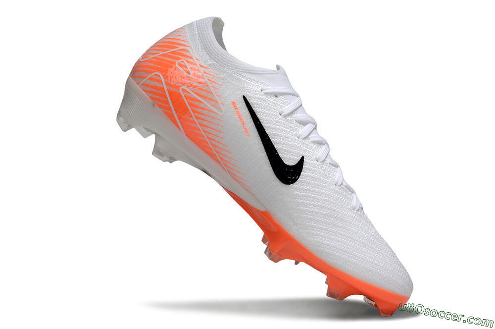 Nike Air Zoom Mercurial Vapor 16 Elite FG Firm Ground Soccer Cleats - White/Black/Orange 4