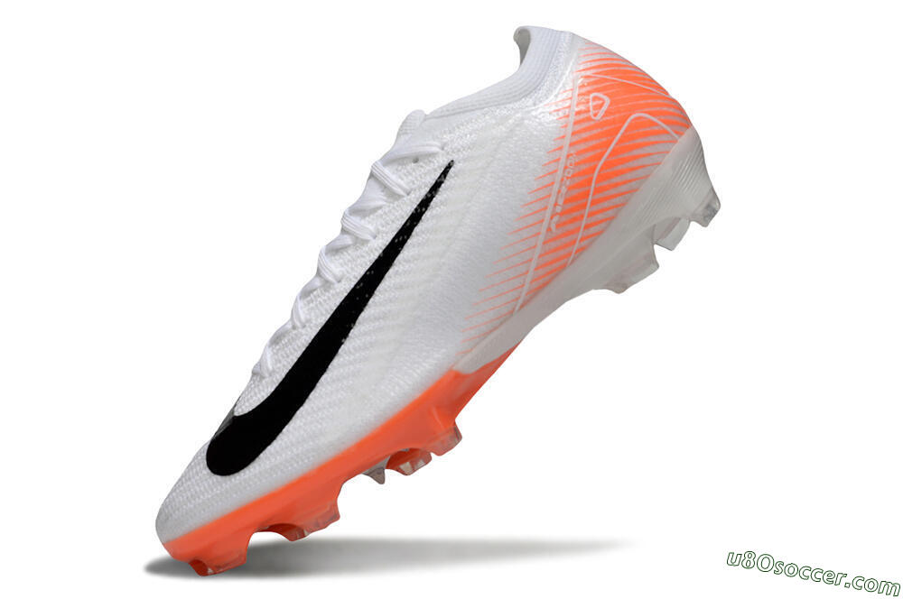 Nike Air Zoom Mercurial Vapor 16 Elite FG Firm Ground Soccer Cleats - White/Black/Orange 5