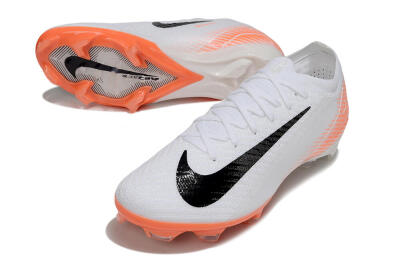 Nike Air Zoom Mercurial Vapor 16 Elite FG Firm Ground Soccer Cleats - White/Black/Orange