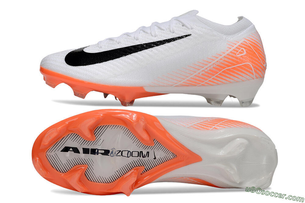 Nike Air Zoom Mercurial Vapor 16 Elite FG Firm Ground Soccer Cleats - White/Black/Orange 0