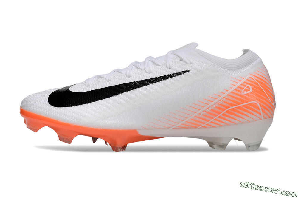 Nike Air Zoom Mercurial Vapor 16 Elite FG Firm Ground Soccer Cleats - White/Black/Orange 2