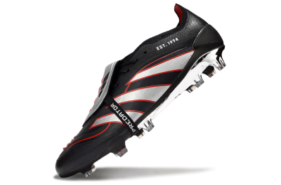 Adidas Predator 25 Elite Foldover Tongue FG Firm Ground Soccer Cleats - Black/Silver/Red