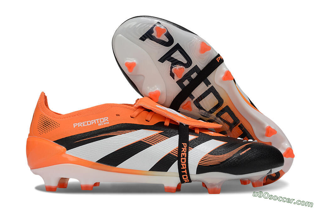 Adidas Predator 25 Elite Foldover Tongue FG Firm Ground Soccer Cleats - White/Black/Red 1
