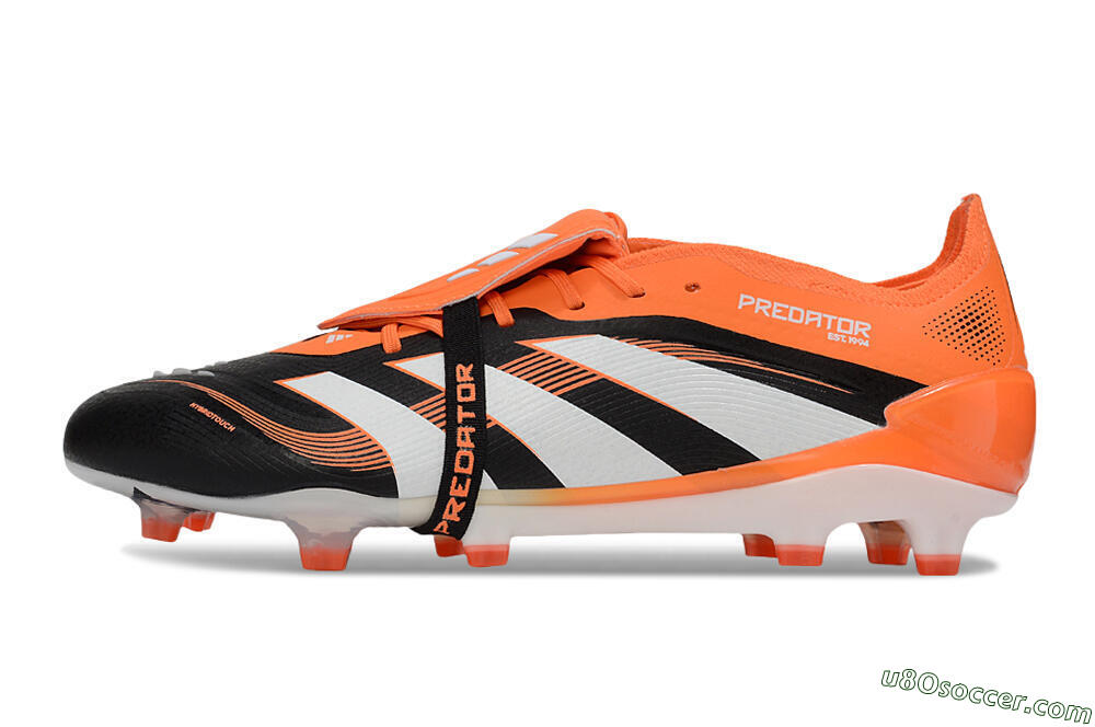 Adidas Predator 25 Elite Foldover Tongue FG Firm Ground Soccer Cleats - White/Black/Red 2