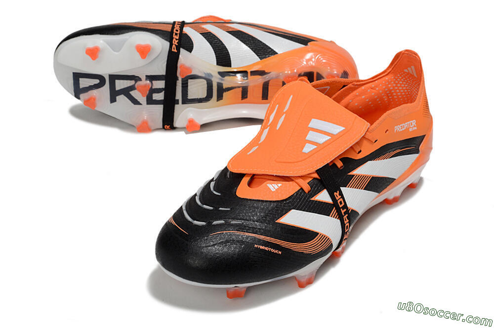 Adidas Predator 25 Elite Foldover Tongue FG Firm Ground Soccer Cleats - White/Black/Red 3