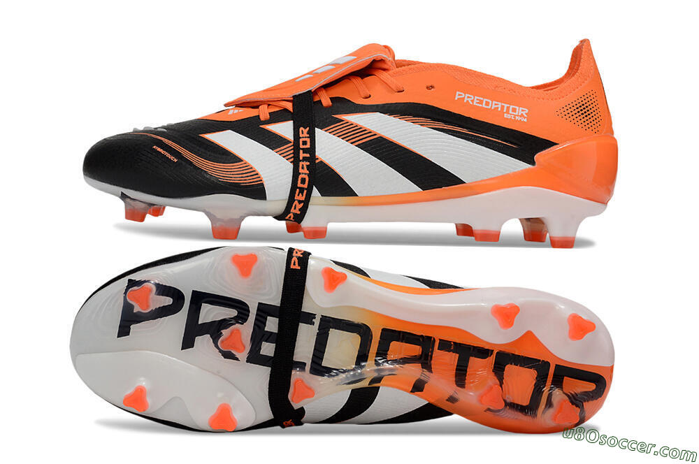 Adidas Predator 25 Elite Foldover Tongue FG Firm Ground Soccer Cleats - White/Black/Red 0