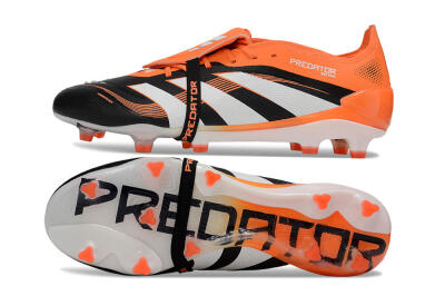 Adidas Predator 25 Elite Foldover Tongue FG Firm Ground Soccer Cleats - White/Black/Red