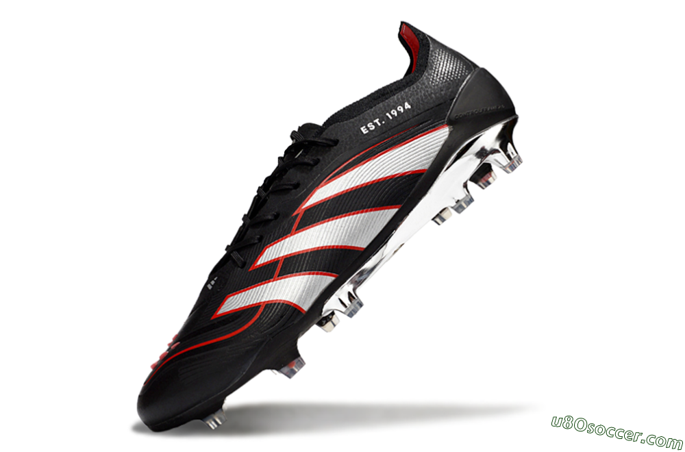 Adidas Predator 25 Elite FG Firm Ground Soccer Cleats - Black/Silver/Red 5