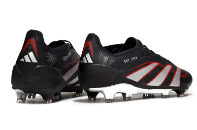 Adidas Predator 25 Elite FG Firm Ground Soccer Cleats - Black/Silver/Red
