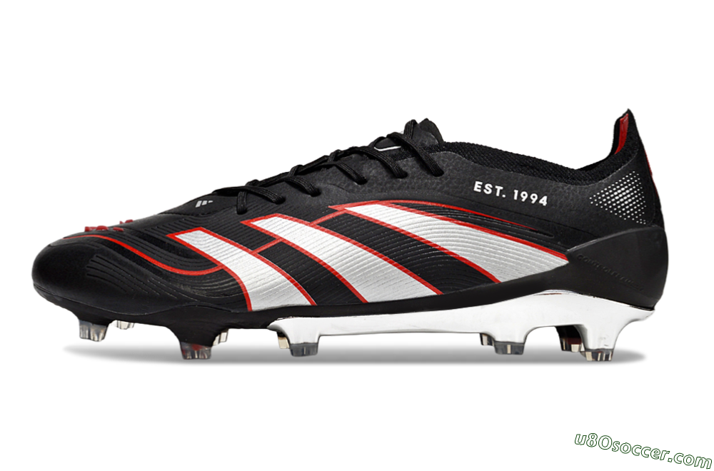 Adidas Predator 25 Elite FG Firm Ground Soccer Cleats - Black/Silver/Red 2