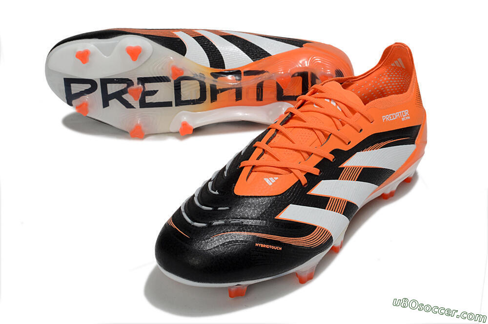 Adidas Predator 25 Elite FG Firm Ground Soccer Cleats - White/Black/Red 2