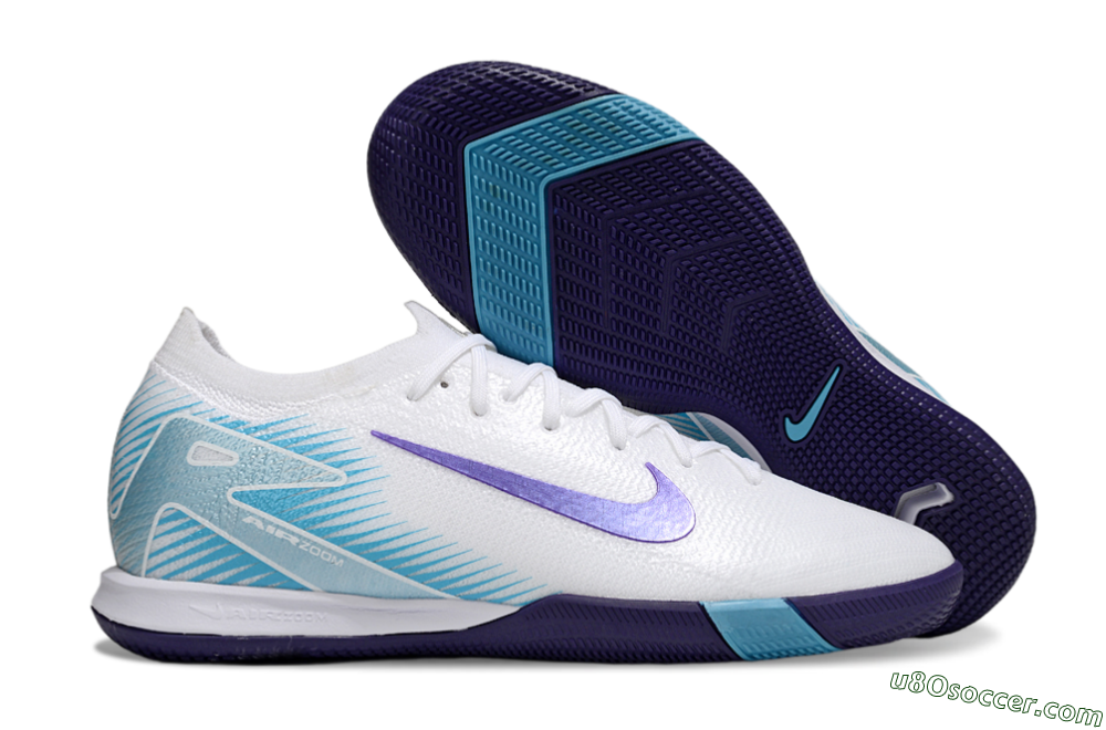 Nike Air Zoom Mercurial Vapor 16 Elite IC Indoor & Futsal Soccer Shoes - White/Purple/Pink 1