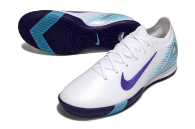 Nike Air Zoom Mercurial Vapor 16 Elite IC Indoor & Futsal Soccer Shoes - White/Purple/Pink