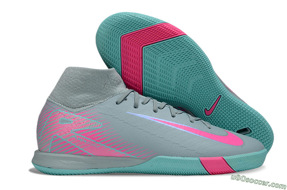Nike Air Zoom Mercurial Superfly 10 Elite IC Indoor & Futsal Soccer Shoes - Jade/Pink 1
