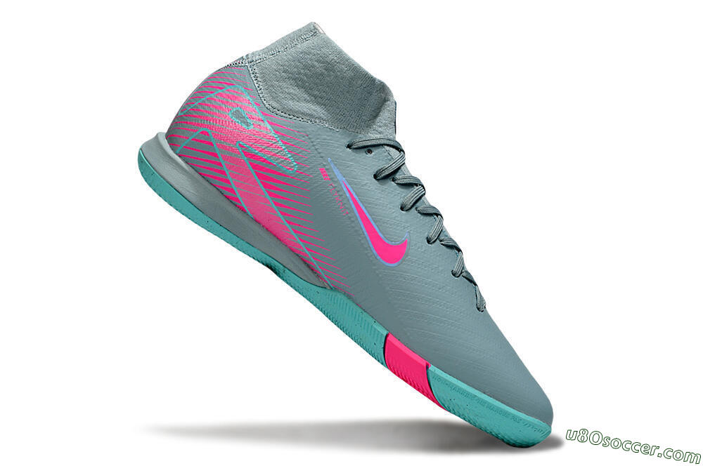 Nike Air Zoom Mercurial Superfly 10 Elite IC Indoor & Futsal Soccer Shoes - Jade/Pink 4