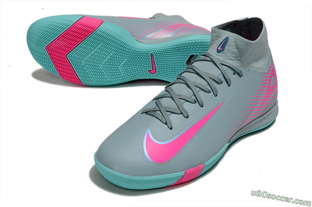 Nike Air Zoom Mercurial Superfly 10 Elite IC Indoor & Futsal Soccer Shoes - Jade/Pink 3