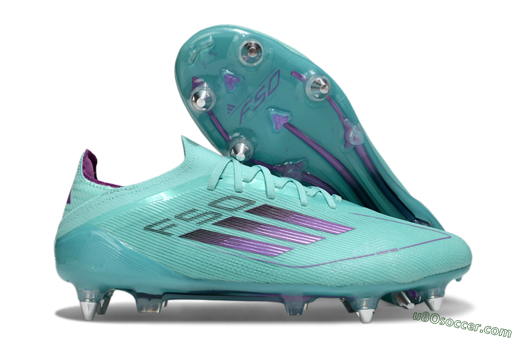 Adidas F50 Elite SG Soft Ground Soccer Cleats - Jade/Purple 1