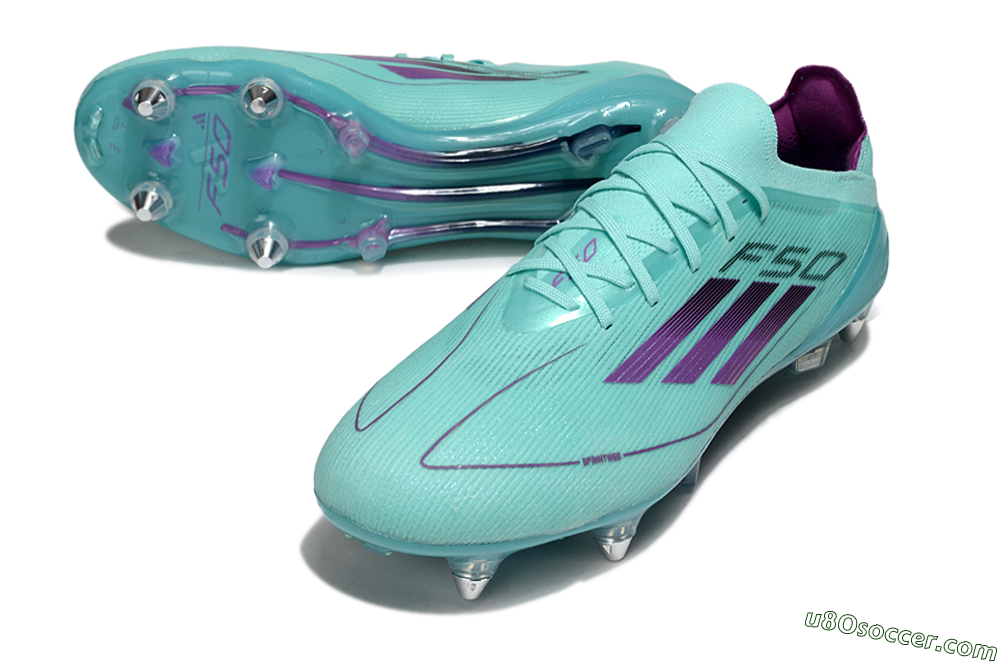 Adidas F50 Elite SG Soft Ground Soccer Cleats - Jade/Purple 3
