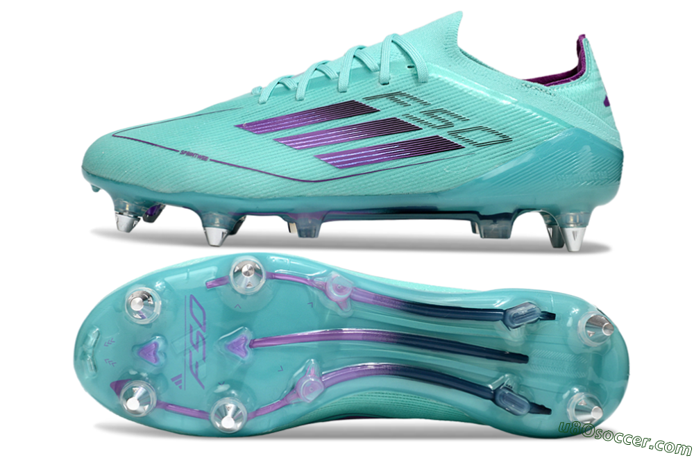 Adidas F50 Elite SG Soft Ground Soccer Cleats - Jade/Purple 0