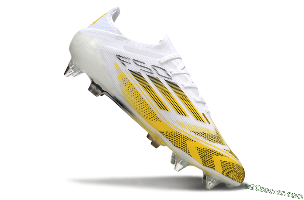 Adidas F50 Elite SG Soft Ground Soccer Cleats - White/Yellow 4