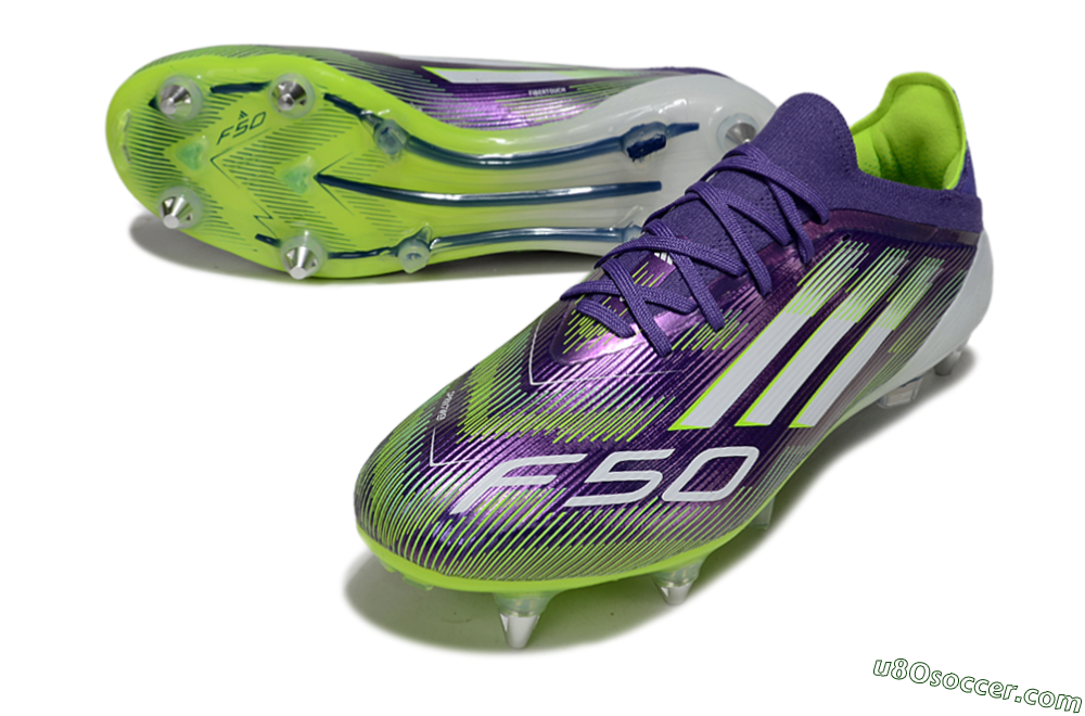 Adidas F50 Elite SG Soft Ground Soccer Cleats - Purple/White/Yellow 3