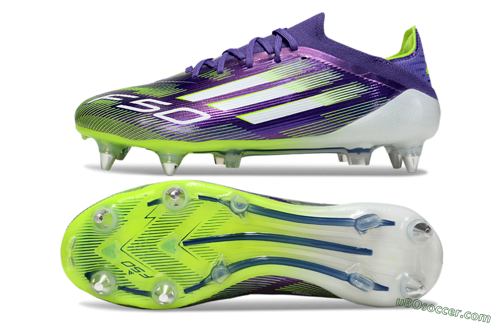 Adidas F50 Elite SG Soft Ground Soccer Cleats - Purple/White/Yellow 0