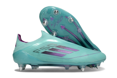 Adidas F50 Elite Laceless SG Soft Ground Soccer Cleats - Jade/Purple