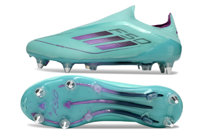 Adidas F50 Elite Laceless SG Soft Ground Soccer Cleats - Jade/Purple