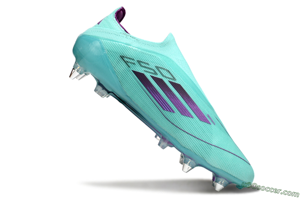 Adidas F50 Elite Laceless SG Soft Ground Soccer Cleats - Jade/Purple 4