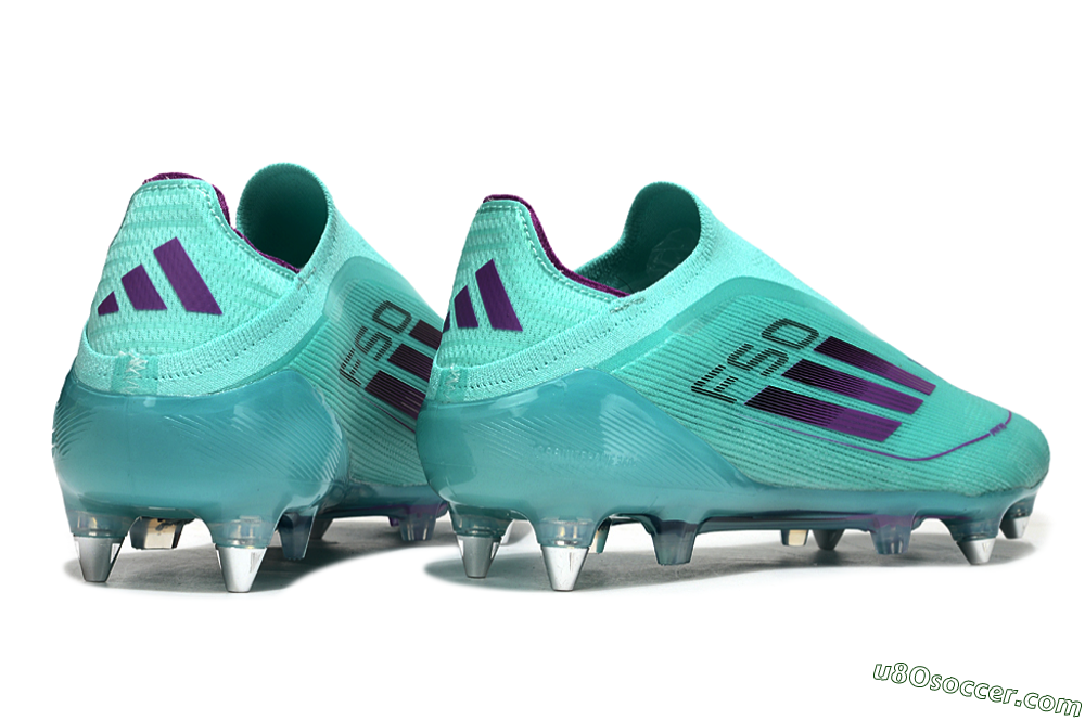Adidas F50 Elite Laceless SG Soft Ground Soccer Cleats - Jade/Purple 6