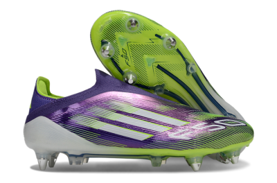 Adidas F50 Elite Laceless SG Soft Ground Soccer Cleats - Purple/White/Yellow