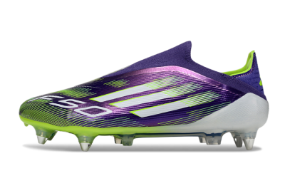 Adidas F50 Elite Laceless SG Soft Ground Soccer Cleats - Purple/White/Yellow