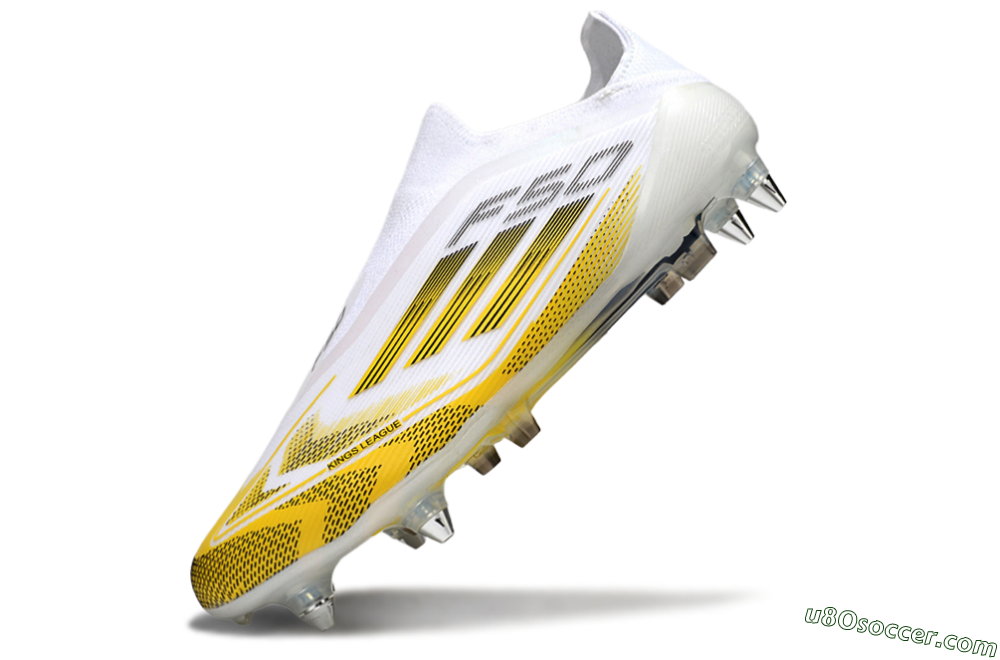 Adidas F50 Elite Laceless SG Soft Ground Soccer Cleats - White/Yellow 5